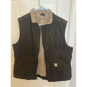 Sherpa lined carhartt vest